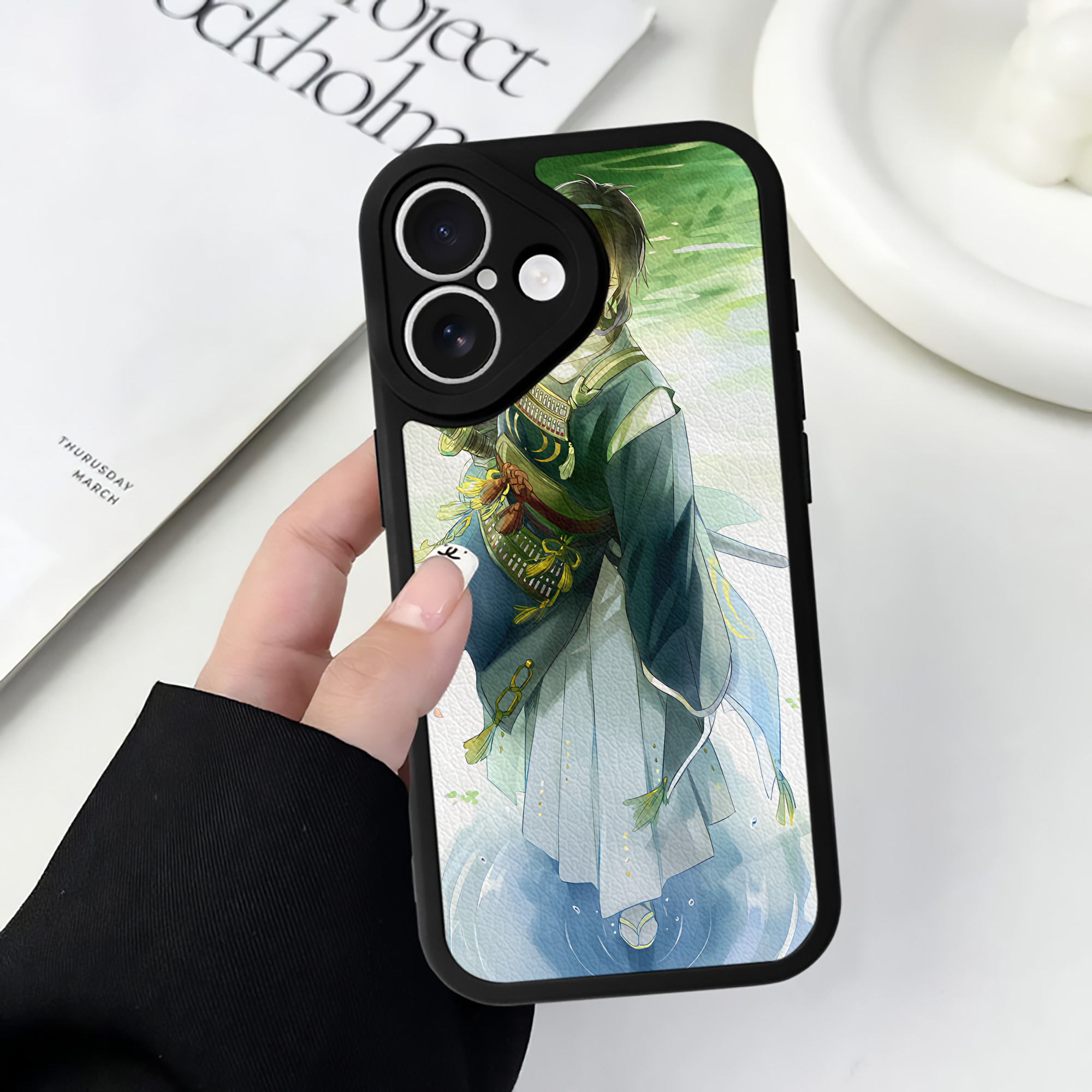 （画像用） 刀剣乱舞 Touken Ranbu 【iPhone 16シリーズ対応】シリコンスマホケース（レザー調） 材質：シリコン